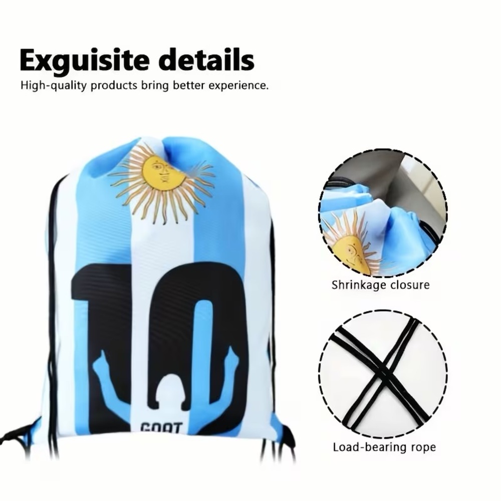 Blue & White GOAT Drawstring Backpack - Picture 2 of 7